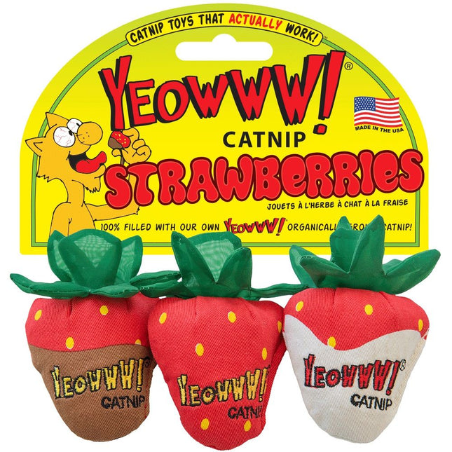 Yeowww! Catnip Strawberries - 3pk