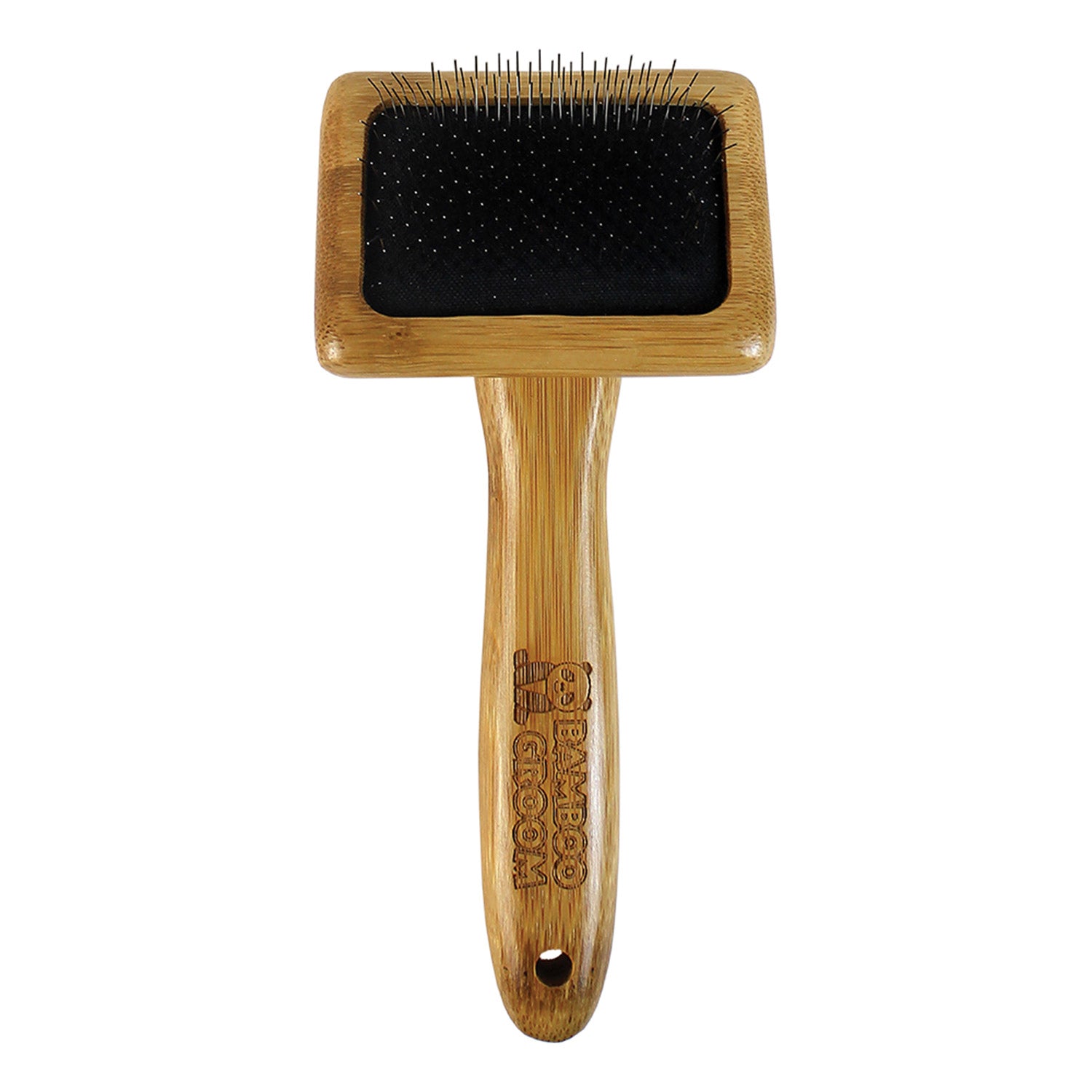Bamboo Groom Slicker Brush w/ Stainless Steel Pins