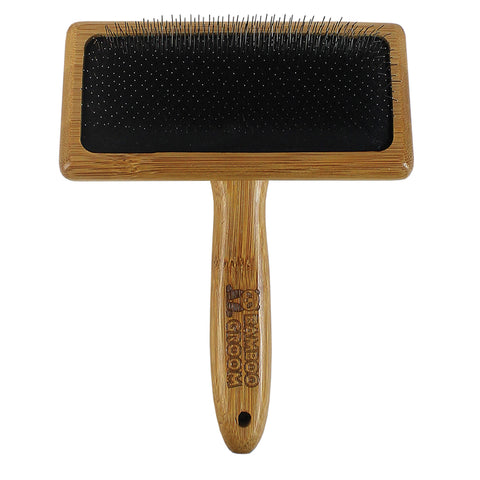 Bamboo Groom Slicker Brush w/ Stainless Steel Pins