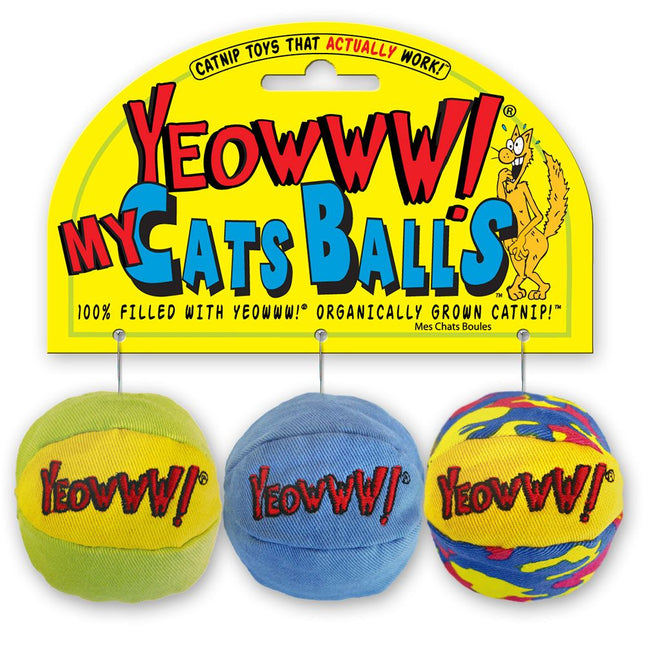 Yeowww! My Cats Balls Catnip Toys - 3pk