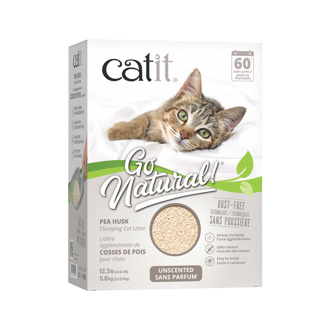 Catit Go Natural! Pea Husk Clumping Cat Litter 5.6 kg (12.3 lbs) Box