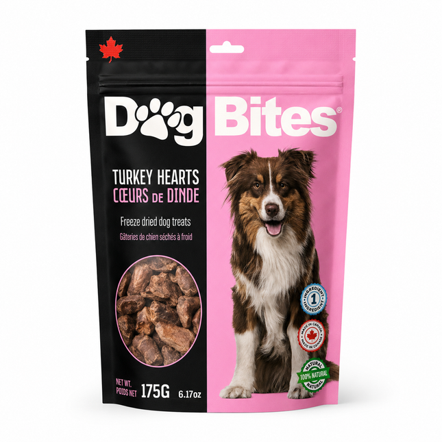 Dog Bites Freeze Dried Turkey Hearts Dog Treats