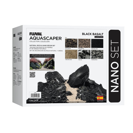 Fluval Black Basalt Aquascaper Natural Rock & Sand Décor - Nano Set - 11 kg (24 lb)