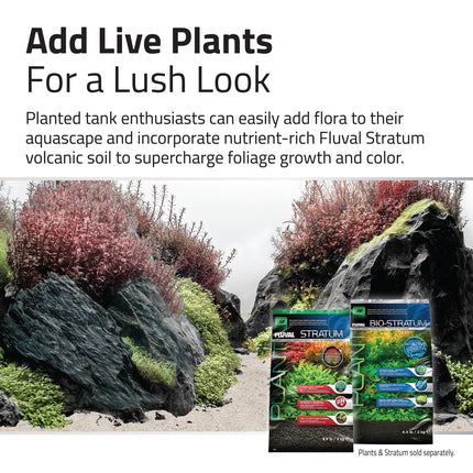 Fluval Black Basalt Aquascaper Natural Rock & Sand Décor - Nano Set - 11 kg (24 lb)