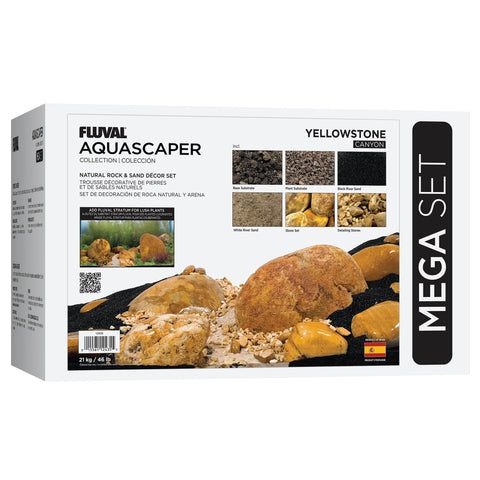 Fluval Yellowstone Aquascaper Natural Rock & Sand Décor - Mega Set - 21 kg (46 lb)