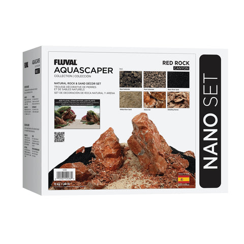Fluval Red Rock Aquascaper Natural Rock & Sand Décor - Nano Set - 11 kg (24 lb)