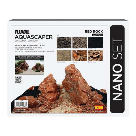 Fluval Red Rock Aquascaper Natural Rock & Sand Décor - Nano Set - 11 kg (24 lb)