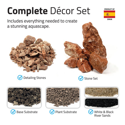 Fluval Red Rock Aquascaper Natural Rock & Sand Décor - Nano Set - 11 kg (24 lb)