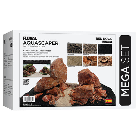 Fluval Red Rock Aquascaper Natural Rock & Sand Décor - Mega Set - 21 kg (46 lb)