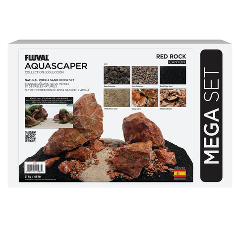 Fluval Red Rock Aquascaper Natural Rock & Sand Décor - Mega Set - 21 kg (46 lb)
