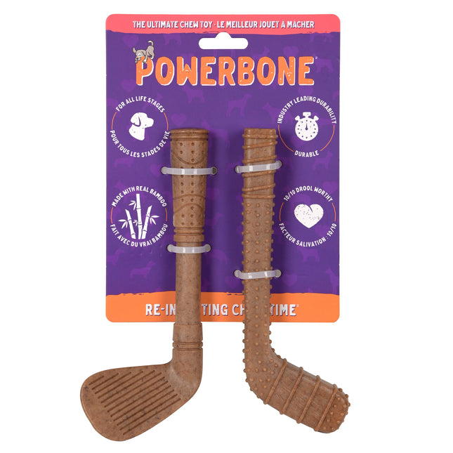 Powerbone Bamboo Chew 7" Duo Mini Golf & Hockey