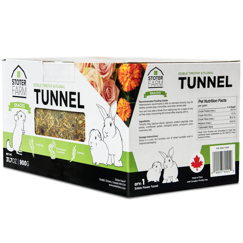 Stoter Farm Timothy Flower Tunnel for Snacking and Play