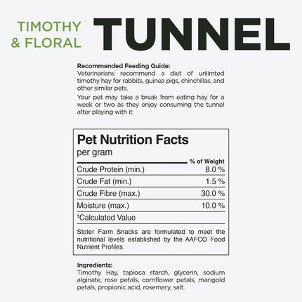 Stoter Farm Timothy Flower Tunnel for Snacking and Play