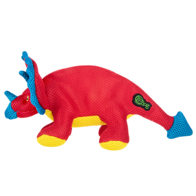 goDog Double Chew Guard Dino Frills Red