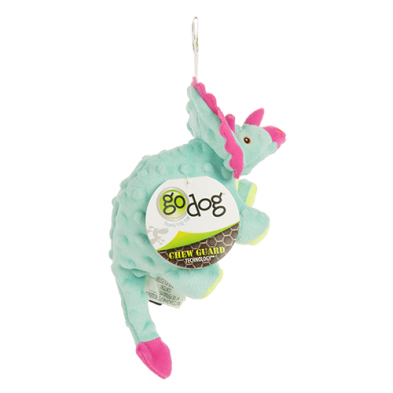 goDog Chew Guard Dinos Frills the Triceratops - Small