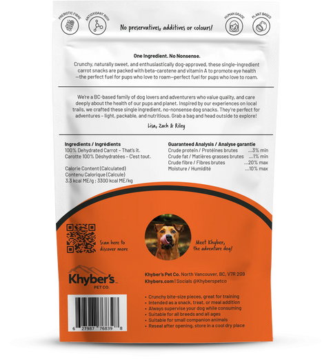 Khyber's Single Ingredient Snacks Dog Treats