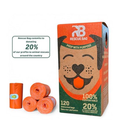 Rescue Bag Compostable Poop Bags - Scent Free
