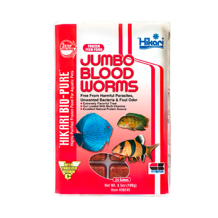 Hikari Frozen Jumbo Bloodworm Cubes 3.5oz