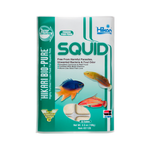 Hikari Frozen Squid - Cubes 3.5 oz