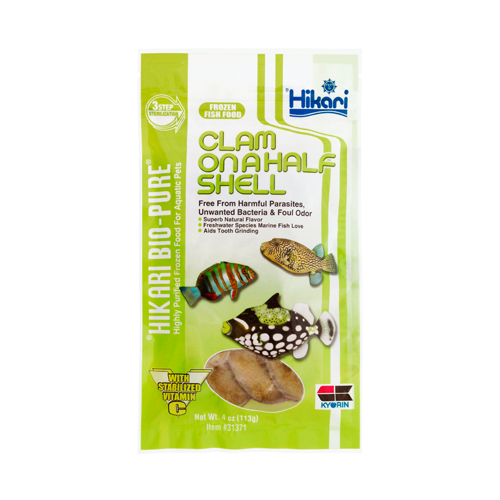 Hikari Frozen Clam On A Half Shell - FlatPack 4 oz