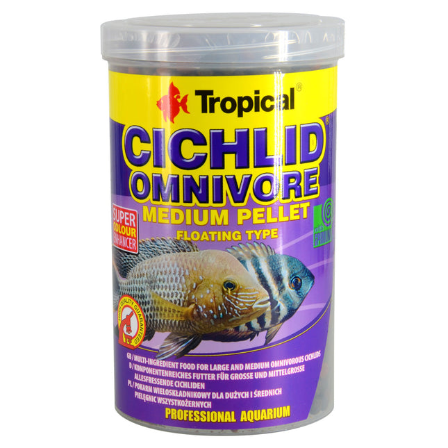 Tropical Cichlid Omnivore Medium Floating Pellet