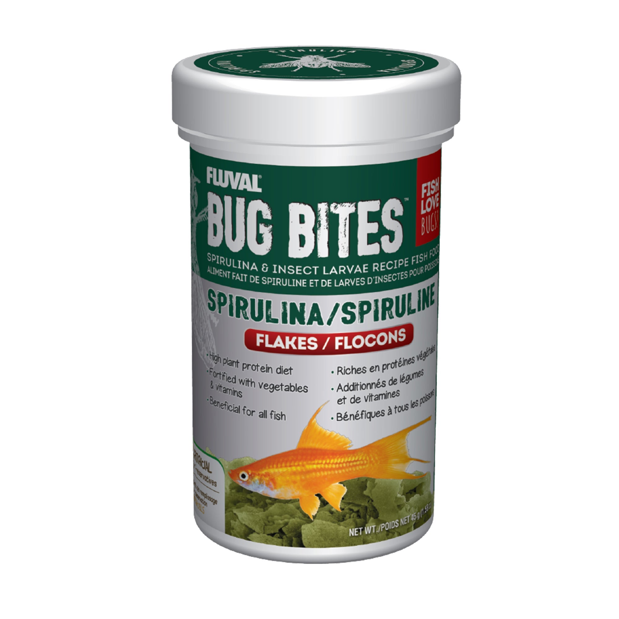 Fluval Bug Bites Spirulina Flakes